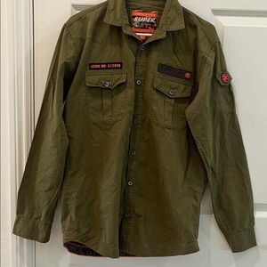 Superdry Vintage Rare  Rookie Green Military Jacket Issue no. 612098 Large Men